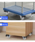 Crystal Clear 2 Inch Caster Wheels Set Of 8 With Brakes for carts and cabinets, 360 degree top plate, installed view.