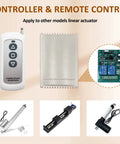 Ultra Compact 12V DC Linear Actuator With Remote Control Kit Two Inch Stroke 64N Load About 14.4 Lb 0.6 Inch Per Second Travel Aluminum Alloy Shell controller and remote