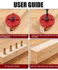 Self Centering Dowel Jig With Swap In Bushings For Knockout Precision Portable Guide Tool, user guide on drilling holes in wood.
