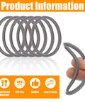 Six Pack Water Bottle Sealing Ring Replacements For FreeSip 24oz 25oz 32oz And 40oz Lids Gaskets Leak Proof Kit With Durable O Ring Seals For No Spill Hydration, gray silicone gaskets