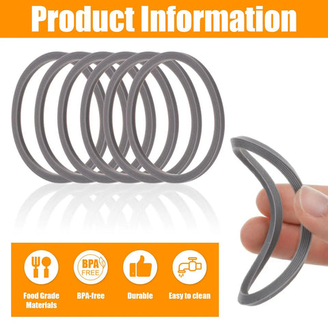 Six Pack Water Bottle Sealing Ring Replacements For FreeSip 24oz 25oz 32oz And 40oz Lids Gaskets Leak Proof Kit With Durable O Ring Seals For No Spill Hydration, gray silicone gaskets