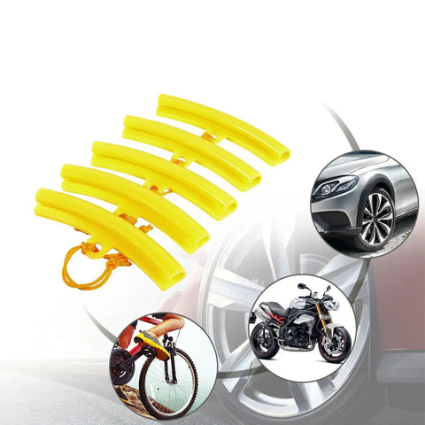 PU Wheel Rim Protectors 5 Pack Set Tire Changer Guard Rim Protector 5.91 By 0.98 Inches Durable Elastic PU Shield Yellow