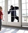 Extendable Window And Sliding Door Security Bar Adjustable From 18 To 51 Inches Inside White Interior Safety Bar in use on sliding door for home protection