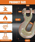 Three Eighths Inch Chain Hooks Grade 70 Heavy Duty Clevis Grab Hooks Forged Alloy Steel 0.52 in size