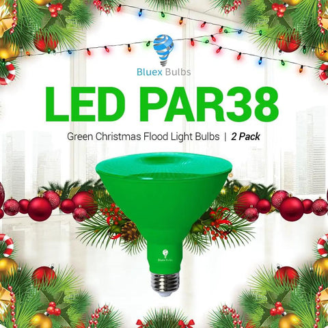 Green LED Par38 Flood Light Bulb 18W 120W Equivalent Dimmable E26 Base Energy Saving Party Decor For Porch Home Lighting