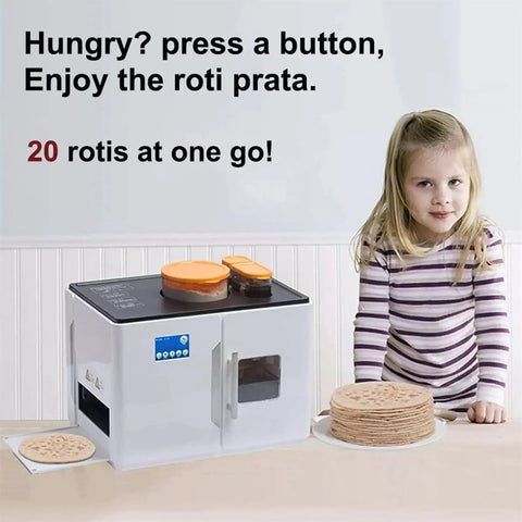 Automatic Roti Maker Electric Tortilla Machine With Touch Screen 1800W one key press cooks twenty flatbreads at home.