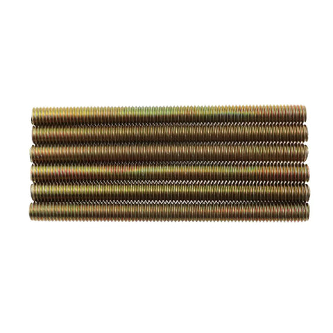 Six Sets Solid Half Moon Three In One Connector Bolts Kit For Large Countertop Furniture And Bed Frame Hardware Includes 8x100mm Bolts 26x14 Washers M8 Nuts And Thread Pitch 1.25 showing threaded bolts