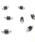 Anti Vibration Isolators Pack Of Eight For Equipment Mounts, 3/4 Inch Diameter By 3/4 Inch Height, 5/16-18 By 5/8 Inch Male Studs On Each End, Heavy Duty Rubber Mounts For Quiet, Smooth Operation; black rubber studs