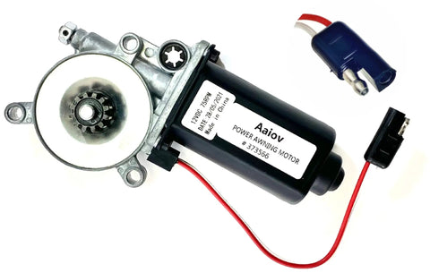Universal RV Awning Motor Replacement With Black Connector, 12V DC, 75 RPM, Quick Retract, compatible with Solera power awnings