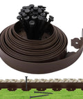 2 Inch By 33 Foot Garden Edging Border Coil With 30 Stakes, easy install landscaping kit shown with coil, stakes, and border setup