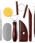 8 Piece Clay Sculpting Tools Set For Polymer Clay Air Dry Clay And Pottery with stainless steel tips and wooden handles