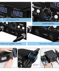 2 In 1 750W LED Digital Soldering Station With Hot Air Rework Gun and Soldering Iron, close-up of controls and features