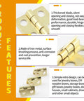 Retro Brass Mini Hinges Set For Jewelry Boxes And Wood Crafts, 30 Pcs, 13x12mm, 180 Degree Swing Hinges With Screws