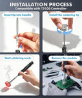 Multi Pin Controller Soldering Iron Tip Kit With TS100 And 936 Adapters, Chrome Plated Copper Tips For Fast Heat Transfer And Precision Alignment, Gamer Grade Desoldering For PS5 PS4 Xbox Series X And S Xbox One And Switch Controllers, installation steps