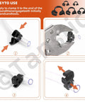 56 Pieces Nylon Hose Clamps Set In 5 Sizes Double Snap Grip Heavy Duty Ratcheting Clamps in use with snap fastener tool