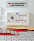 4-Branch PEX Radiant Floor Heating Manifold Kit With 4 Loops, stainless steel, NPT shut-off valves, SUS 304 corrosion resistant