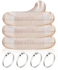 Heavy Duty 1.5 Inch Clear Polyurethane Dust Collection Hose With Hose Clamps Flexible Air Tubing For Shop Vacs coiled with four metal clamps.