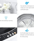 Fully Automatic Portable Washing Machine With Ten Pound Capacity Two In One Laundry System Made For Tight Quarters College Dorms And Camper Vans Featuring No Sweat Setup and controls for easy operation.