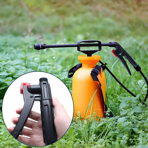 2 Pack Pump Action Backpack Sprayer Wand Replacement shown with trigger handle and comfortable grip in garden setting