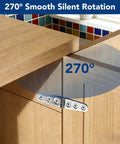 Heavy Duty Flat Strap Hinge Symmetrical Marine Grade 316 Stainless Steel For Boat Hatches Toolboxes Doors And Gates 6 By 1.18 Inch 2 Pack Corrosion Resistant Ideal For Saltwater Environments installed on a cabinet for 270-degree rotation.