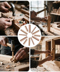 80 Pcs Wooden Dowel Pins Kit Half Inch By Two Inch Fluted Hardwood Dowels For Furniture Making And DIY Woodworking Projects, durable wooden dowels in workshop use