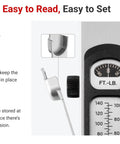 3/8 Inch Drive Torque Wrench With 72-Tooth Split Beam, Accurate 20 to 100 ft-Lb Range dial with easy to read markings.