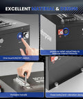 Badass 36V 100Ah Lithium Golf Cart Battery with smart design features, including handle and one touch switch.