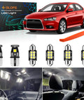 Interior LED Bulbs Kit For 2007 2017 Mitsubishi Lancer Evo 6 Piece Set with map, dome, trunk lights and install tool, bright 6000K LED