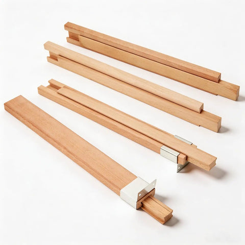 8 Pack Beech Wood Drawer Slides 16 Inch Center Mount Guide Tracks with metal glide for dresser drawers and desk cabinets