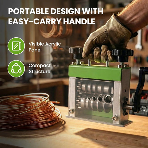 Manual Wire Stripping Machine With Drill Powered Option, 6 Channel Cutter, portable design with easy-carry handle