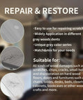 Wood Filler Kit For Furniture, Tables, Cabinets And Floors With 7 Color Touch Up Fillers To Fix Scratches and Cracks