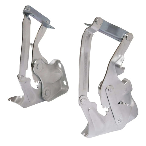 Hood Hinge Pair For 1955 Chevy Bel Air Nomad One Fifty Two Ten Cars With Steel Construction And Galvanized Silver Finish Durable OEM Style