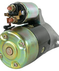 Shop Grade 12 Volt Starter Motor For Nissan Auto And Light Truck With 8 Teeth Straight Up Bolt On Replacement Part, close-up view.