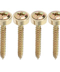Gold Neck Ferrule Set For Electric Guitars And Bass, 4 Pack Neck Joint Bushing With Screws, Metal Ferrule Bolts, Shims And Spacers, Rock Solid Connection, Easy Install Repair Parts, 4 gold screws