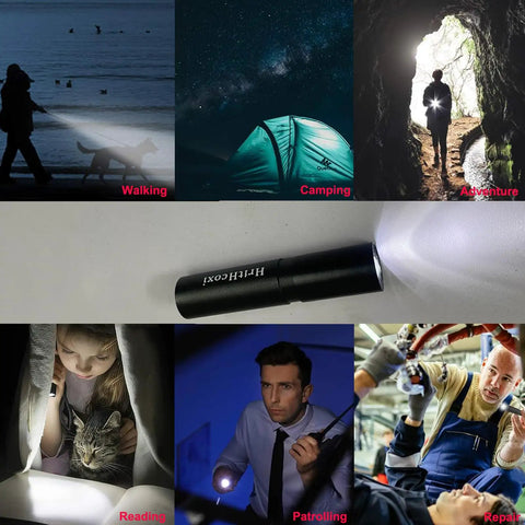 Rechargeable Mini LED Flashlights Set Of 6 High Brightness 1200 Lumens XPE in various outdoor and indoor settings