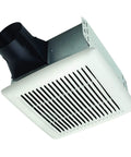 Energy Star Bathroom Exhaust Fan With 110 CFM Quiet 1.0 Sones, white square fan, easy installation design shown at angle