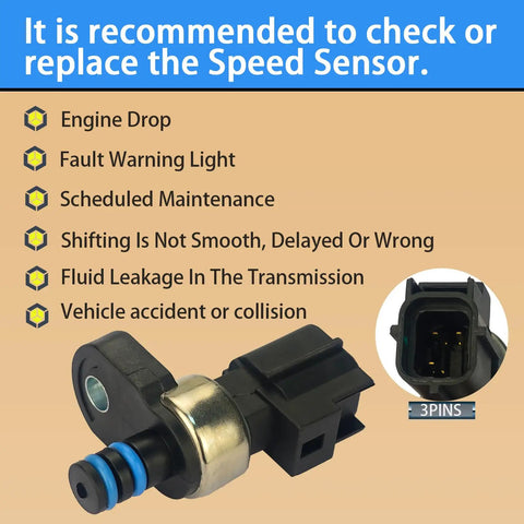 Transmission Fluid Pressure Switch And Speed Sensor Kit for Dodge Ram and Chrysler, showing single sensor with 3-pin detail.