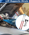 Jeep Wrangler JL Front Hood Lift Supports for Gladiator JT 2020-2025, heavy-duty hydraulic gas spring with hands-free bonnet shocks