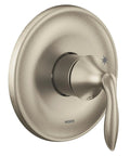 Brushed Nickel One-Handle Shower Trim Kit With M-CORE 2-Series Valve Required, Eva Collection handle close-up view