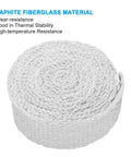 PATIKIL white ceramic fiber wood stove gasket rope, flat seal, two 157-inch pieces.
