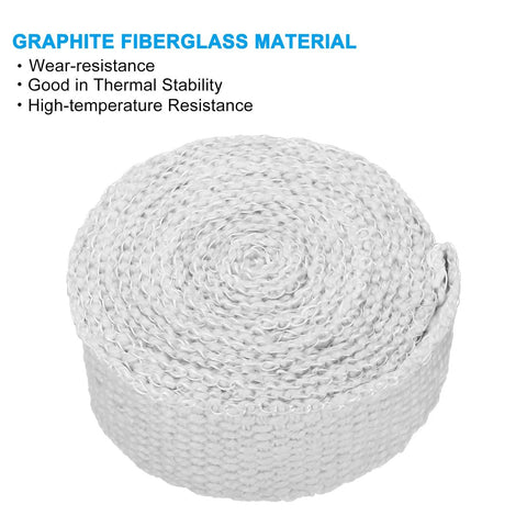 PATIKIL white ceramic fiber wood stove gasket rope, flat seal, two 157-inch pieces.