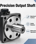 Low Speed High Torque Orbital Hydraulic Motor With Bidirectional Drive For Reversible Rotation In Hydraulic Systems And Industrial Equipment, Beefy Durable Powerhouse Built For Precise Slow Spin And Heavy Lifting, machined output shaft