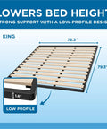 Heavy Duty King Bunkie Board Under Mattress Support Platform Bed Foundation With Precision Cut Inner Rail Drop In Design, 75.3 x 79.3 size.