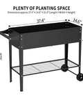 Two Pack 32 Inch Tall Raised Garden Beds With Wheels Dual Drainage System Planter Box For Backyard Patio Balcony