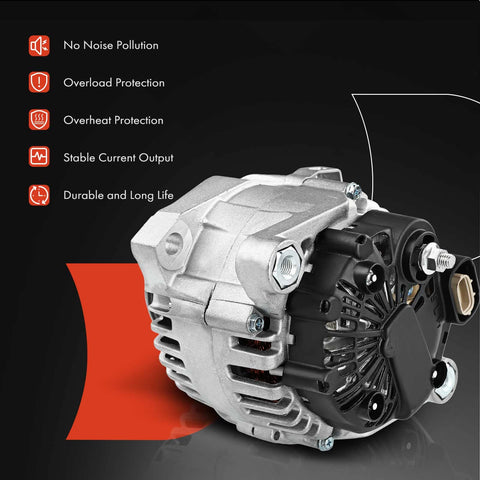 Beefy 12V 110Amp Alternator With 6-Groove CW Pulley For Hyundai Sonata 2006-2010 And Kia Forte 2010-2013 side view