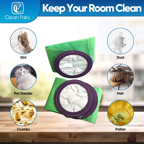 10 Pack Vacuum Bags For ProTeam CoachVac MegaVac And Super CoachVac, showcasing filtration against dirt, dust, dander, and more.