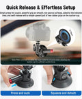 Quick release mechanism of 3 Inch Suction Cup Camera Mount With Dual Ball Head Arm And Quick Release for action cams and phones.