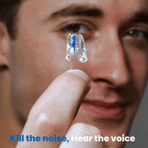 Close-up of man holding 19dB Noise Reducing Earplugs For Musicians And Concert Goers High Fidelity Sound Protection Without Dulling The Vibe