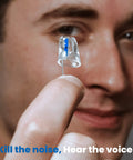 Man holding High Fidelity Earplugs 19dB Noise Reduction For Musicians And Showgoers Large Fit Protect Your Ears Without Killing The Vibe
