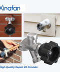 All In One Wall Hydrant Service Kit For Outdoor Faucets With Vacuum Breaker Included And Easy Replacement Handle Part Fits 500 400 300 Series Outdoor Faucet Repair Kit And Accessories, metal wall hydrant with black handle
